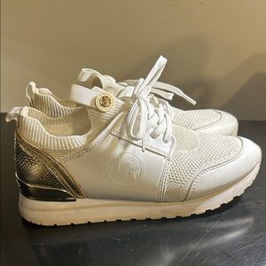 *SALE*Michael Kors White and Gold Women's Sneakers